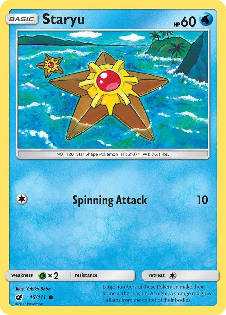 Sun & Moon—Crimson Invasion 英語版 Staryu 15 カード表面