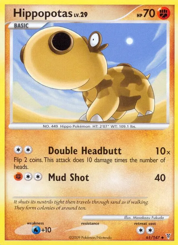 Platinum—Supreme Victors 영어판 Hippopotas 61 카드 앞면