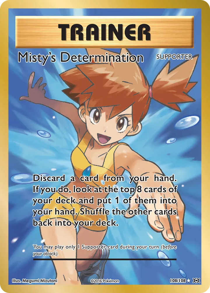 XY—Evolutions 영어판 Misty's Determination 108 카드 앞면