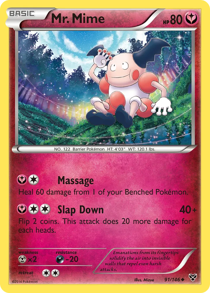 XY 英語版 Mr. Mime 91 カード表面