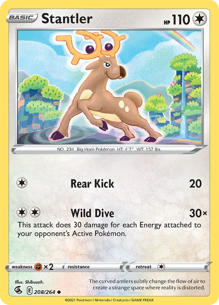 Sword & Shield—Fusion Strike 영어판 Stantler 208 카드 앞면