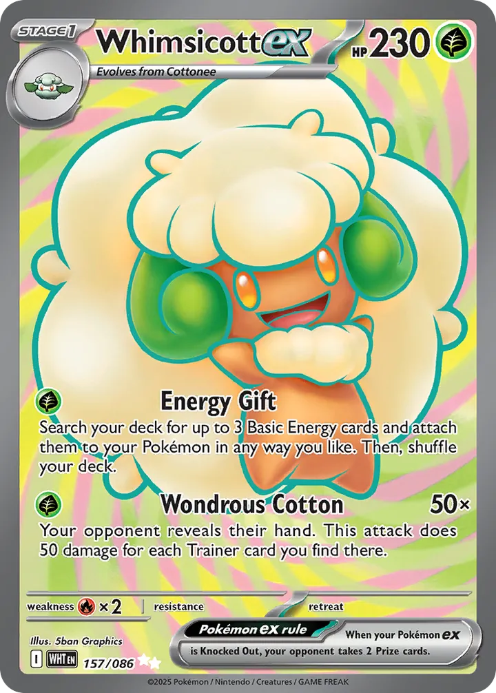 Scarlet & Violet—White Flare 영어판 Whimsicott ex 157 카드 앞면
