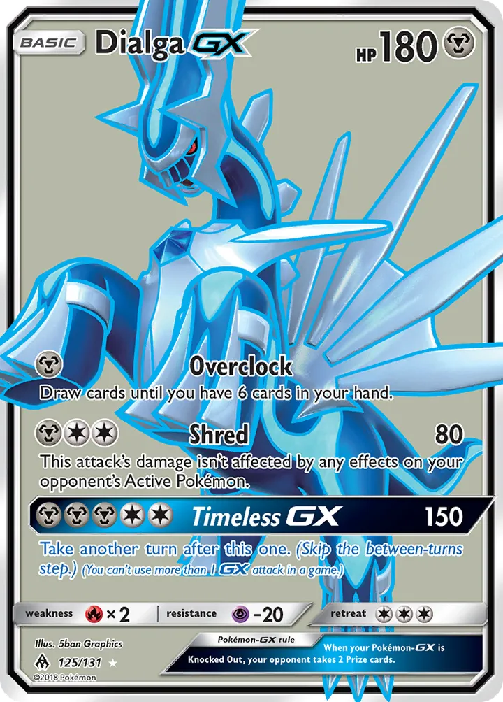 Sun & Moon—Forbidden Light 영어판 Dialga-GX 125 카드 앞면