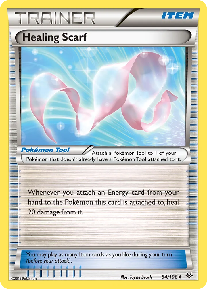 XY—Roaring Skies 英語版 Healing Scarf 84 カード表面