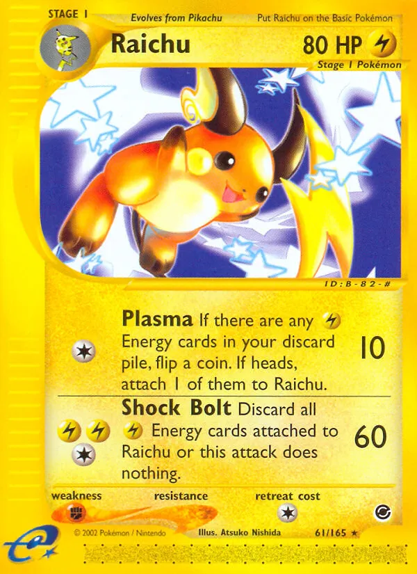 Front of Raichu 61, Expedition Base Set English