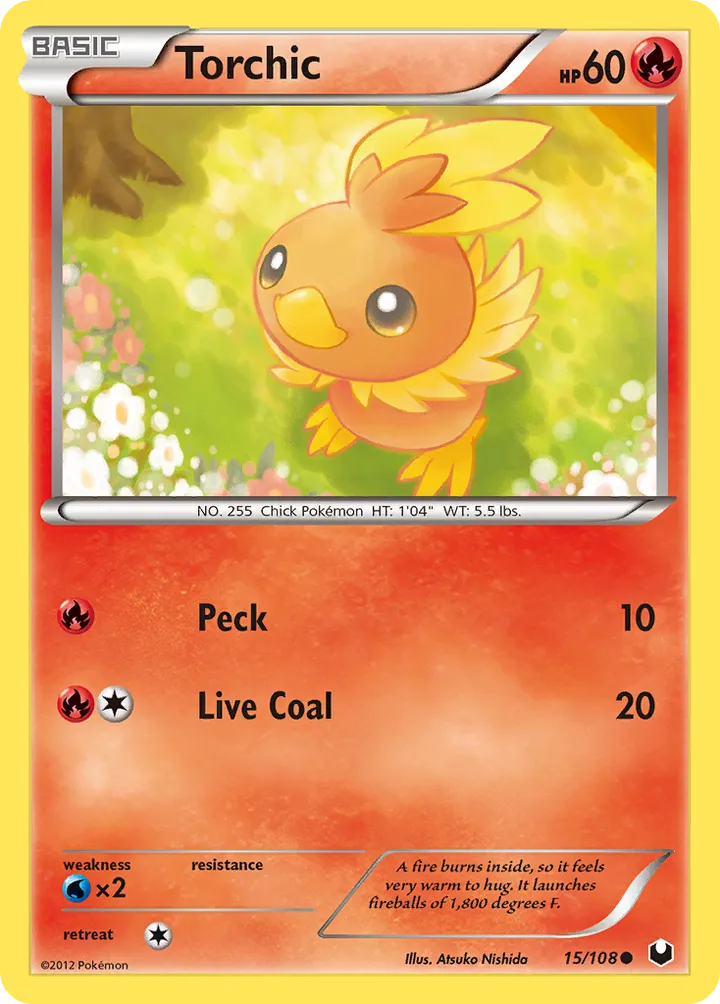 Black & White—Dark Explorers 영어판 Torchic 15 카드 앞면