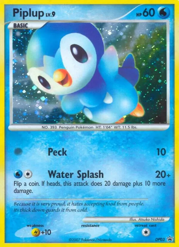DP Black Star Promos 영어판 Piplup DP03 카드 앞면