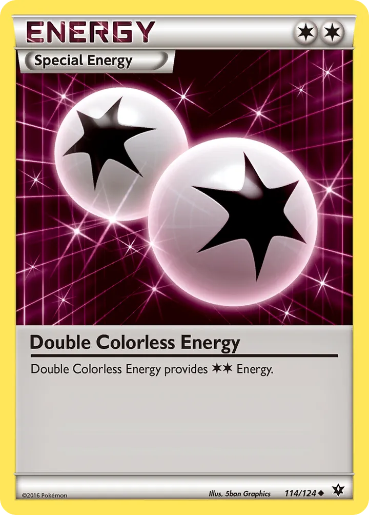 XY—Fates Collide 영어판 Double Colorless Energy 114 카드 앞면