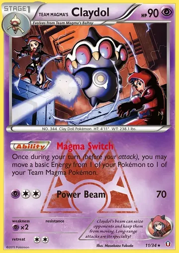 Team Magma's Claydol 11 $3.41