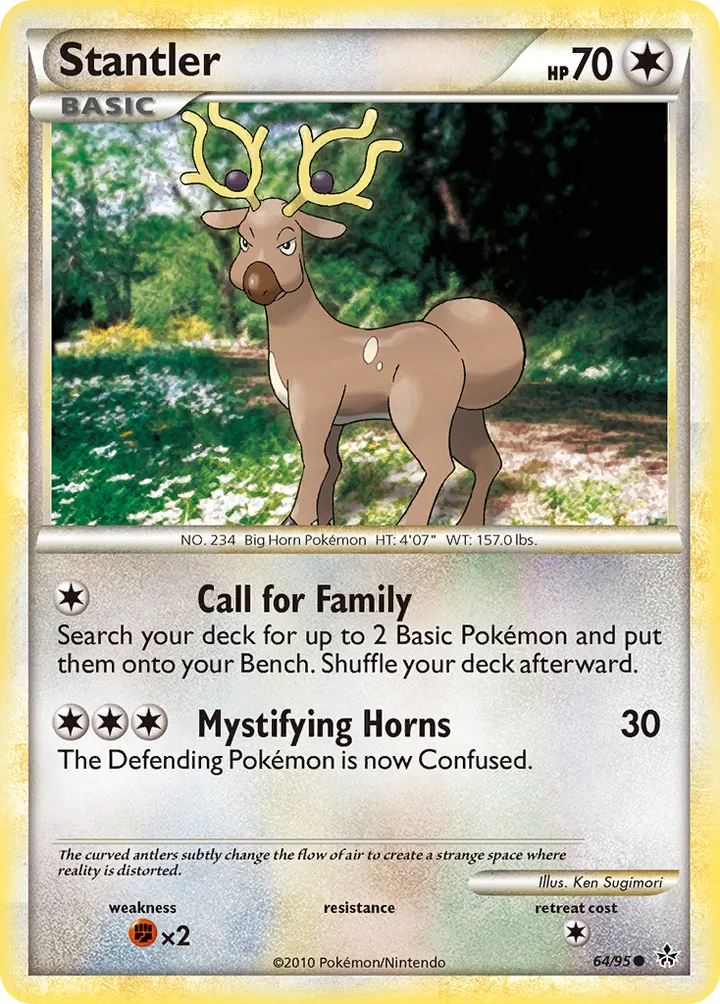 HS—Unleashed 영어판 Stantler 64 카드 앞면