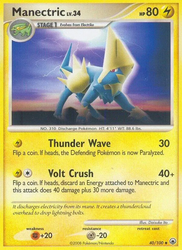 Diamond & Pearl—Majestic Dawn 英語版 Manectric 40 カード表面