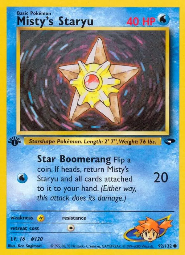 Gym Challenge 英語版 Misty's Staryu 92 カード表面