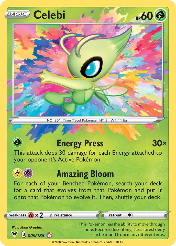 Sword & Shield—Vivid Voltage 영어판 Celebi 9 카드 앞면