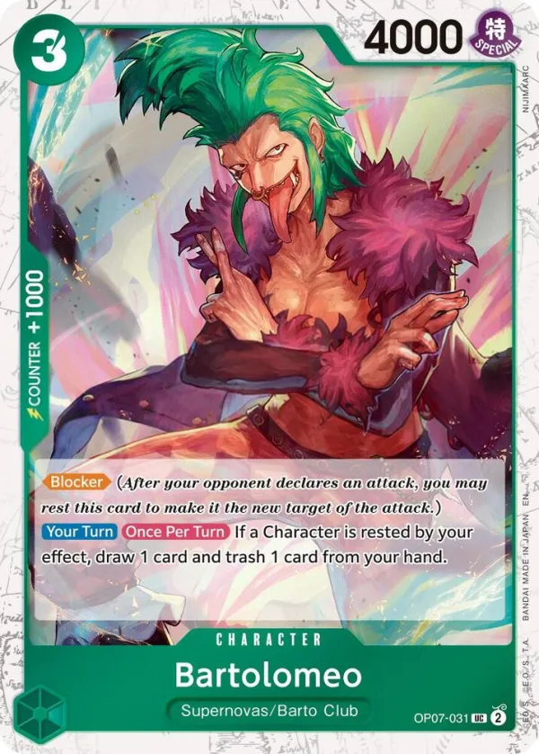 500 Years in the Future 英語版 Bartolomeo OP07-031 · 再録 2 · パイレーツ カード表面