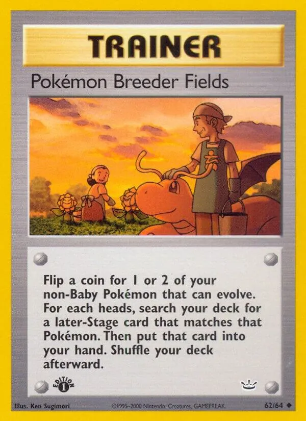Neo Revelation 英語版 Pokémon Breeder Fields 62 カード表面