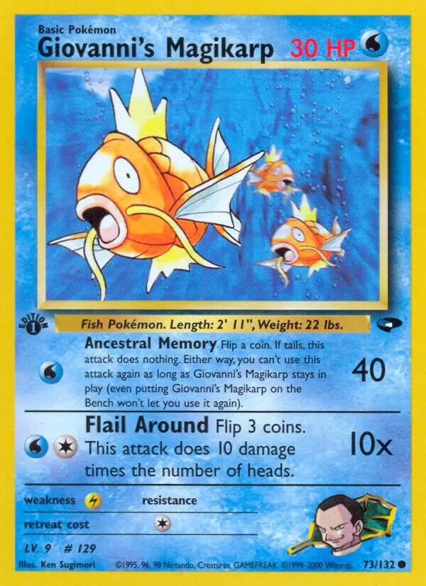 Gym Challenge 영어판 Giovanni's Magikarp 73 카드 앞면