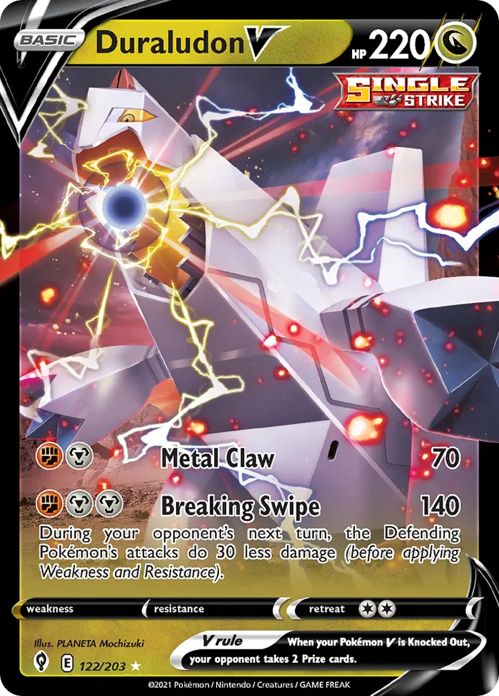 Sword & Shield—Evolving Skies 영어판 Duraludon V 122 카드 앞면