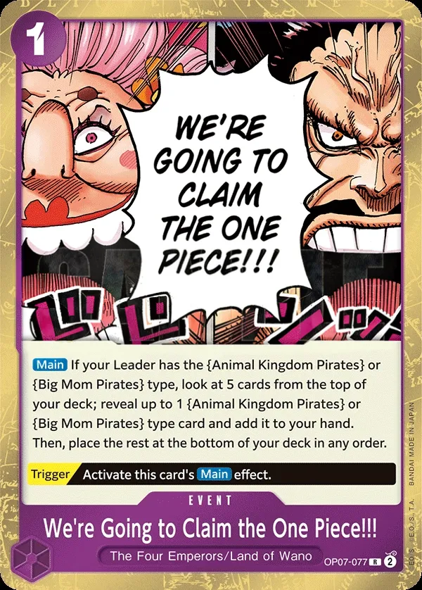 500 Years in the Future 영어판 We're Going to Claim the One Piece!!! OP07-077 카드 앞면