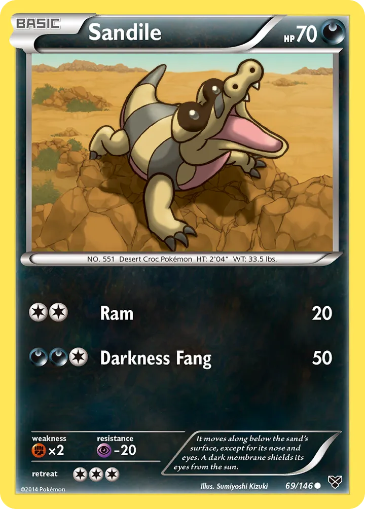 XY 영어판 Sandile 69 카드 앞면
