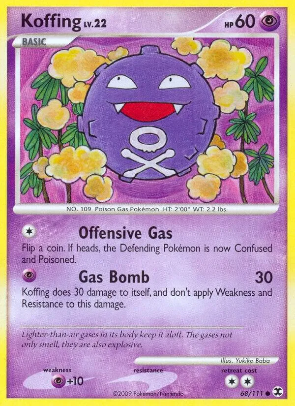 Platinum—Rising Rivals 英語版 Koffing 68 カード表面
