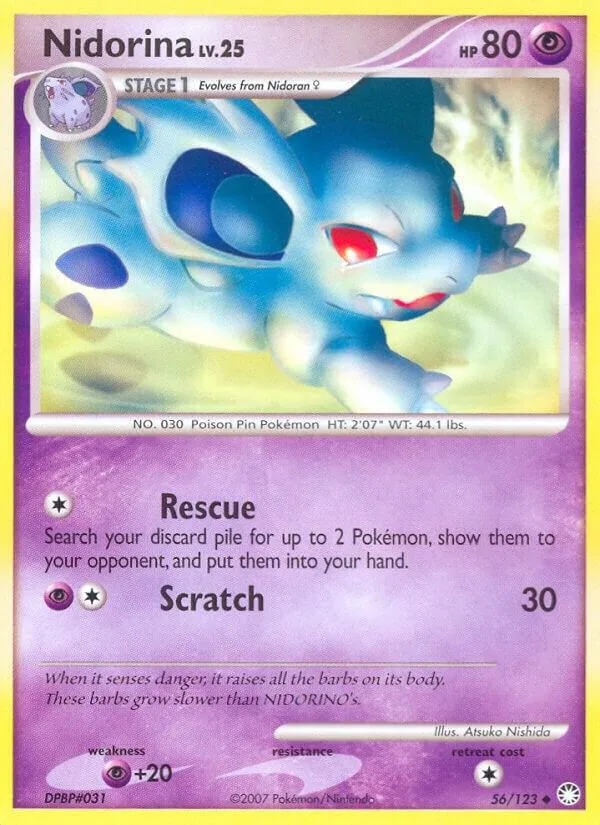 Diamond & Pearl—Mysterious Treasures 영어판 Nidorina 56 카드 앞면
