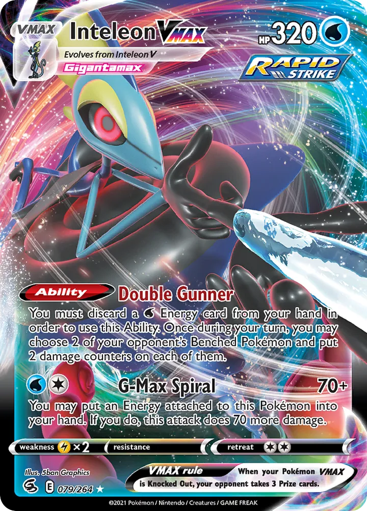 Sword & Shield—Fusion Strike 영어판 Inteleon VMAX 79 카드 앞면