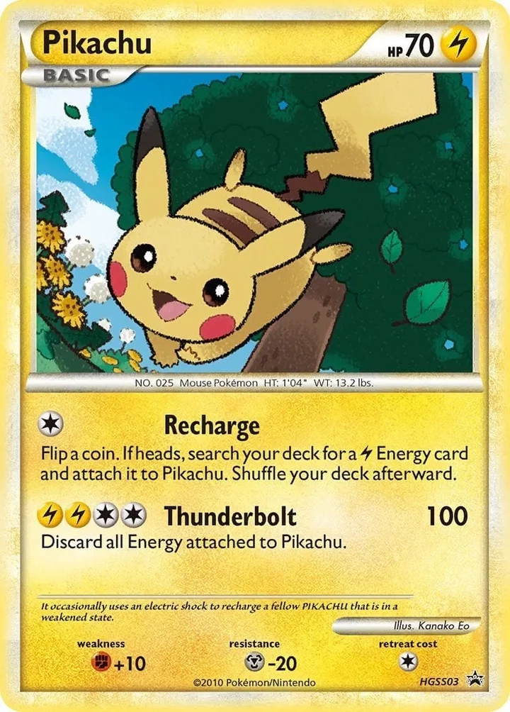 HGSS Black Star Promos 영어판 Pikachu HGSS03 카드 앞면