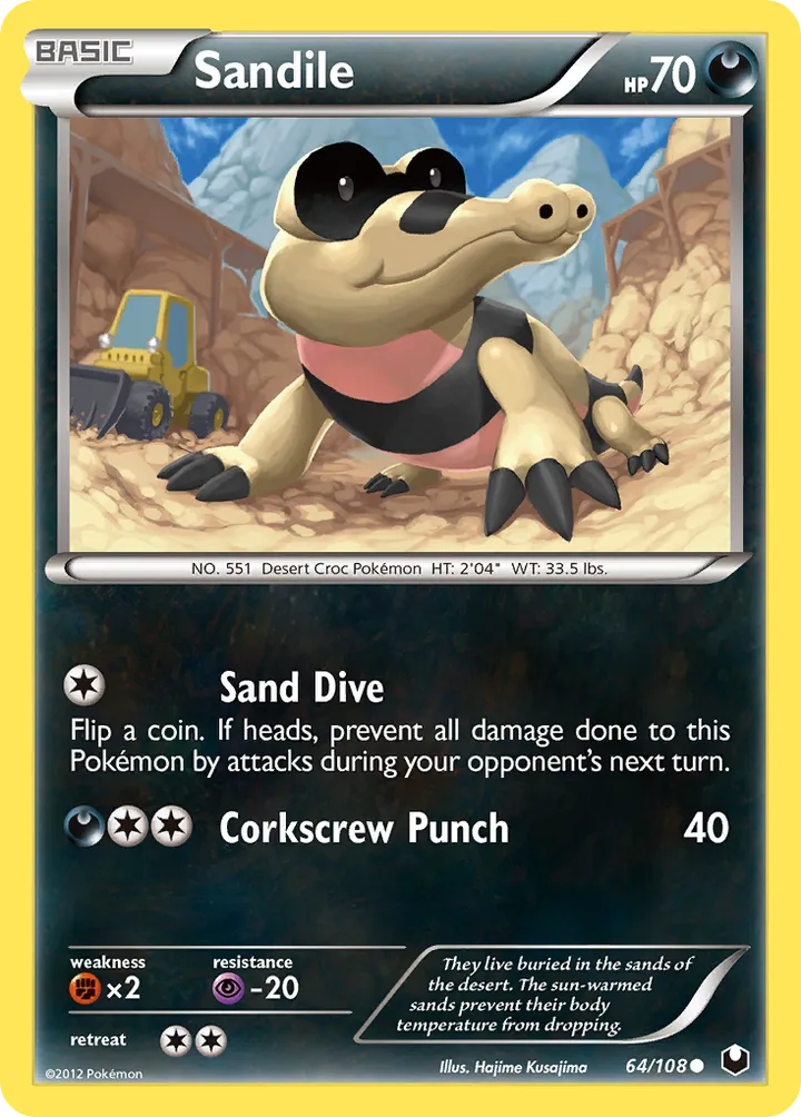 Black & White—Dark Explorers 英語版 Sandile 64 カード表面