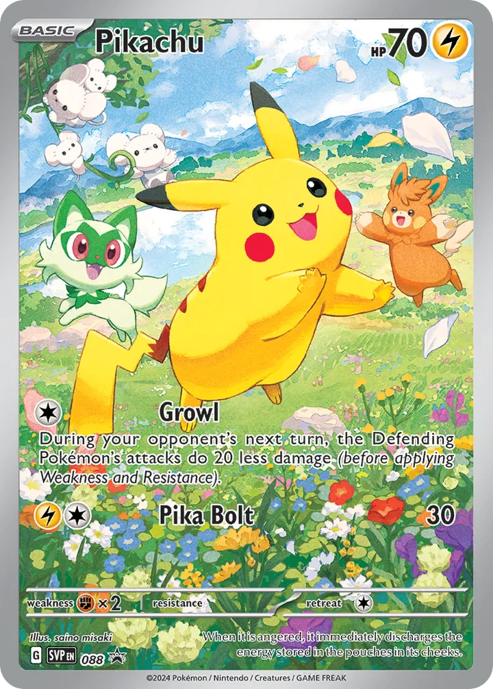 SVP Black Star Promos 영어판 Pikachu 88 카드 앞면
