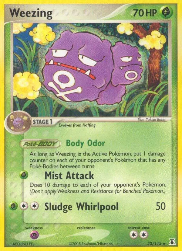 EX Delta Species 영어판 Weezing 33 카드 앞면