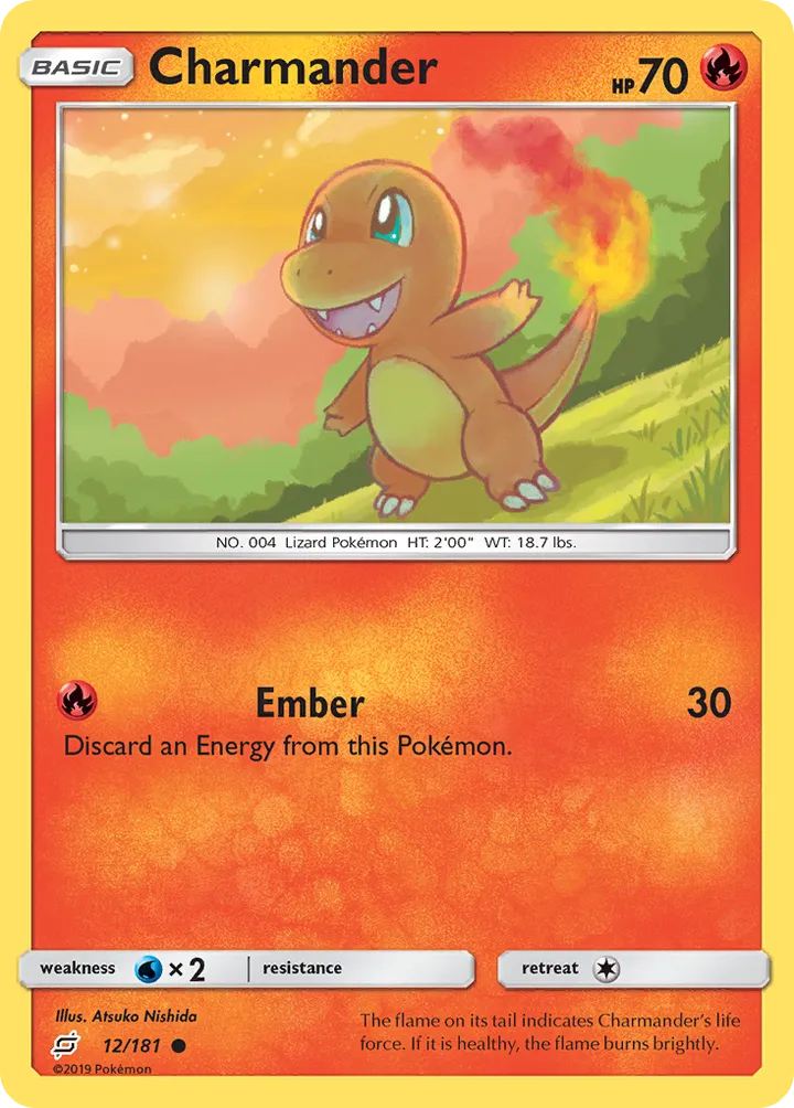 Sun & Moon—Team Up 영어판 Charmander 12 카드 앞면
