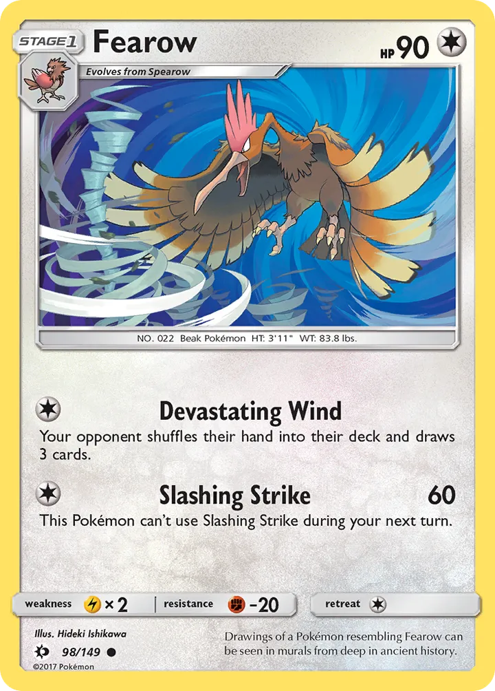 Sun & Moon 英語版 Fearow 98 カード表面