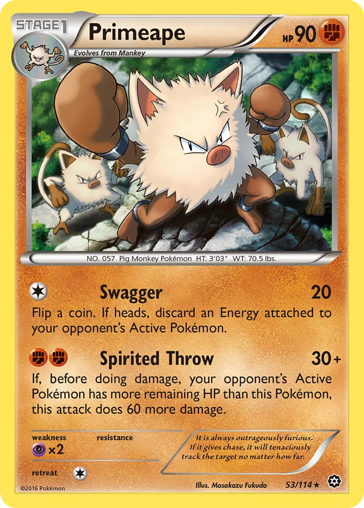 XY—Steam Siege 영어판 Primeape 53 카드 앞면