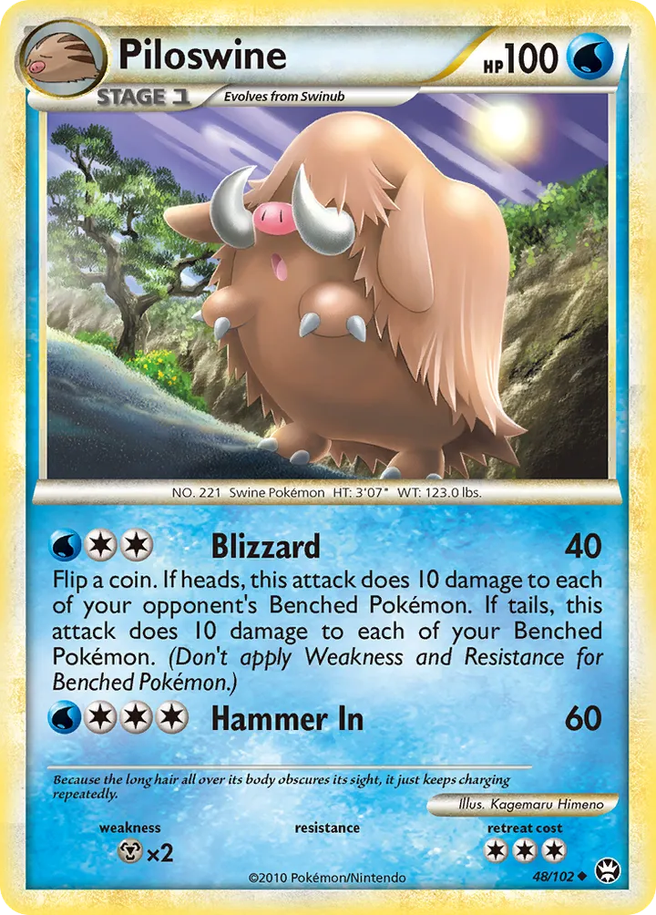 HS—Triumphant 英語版 Piloswine 48 カード表面