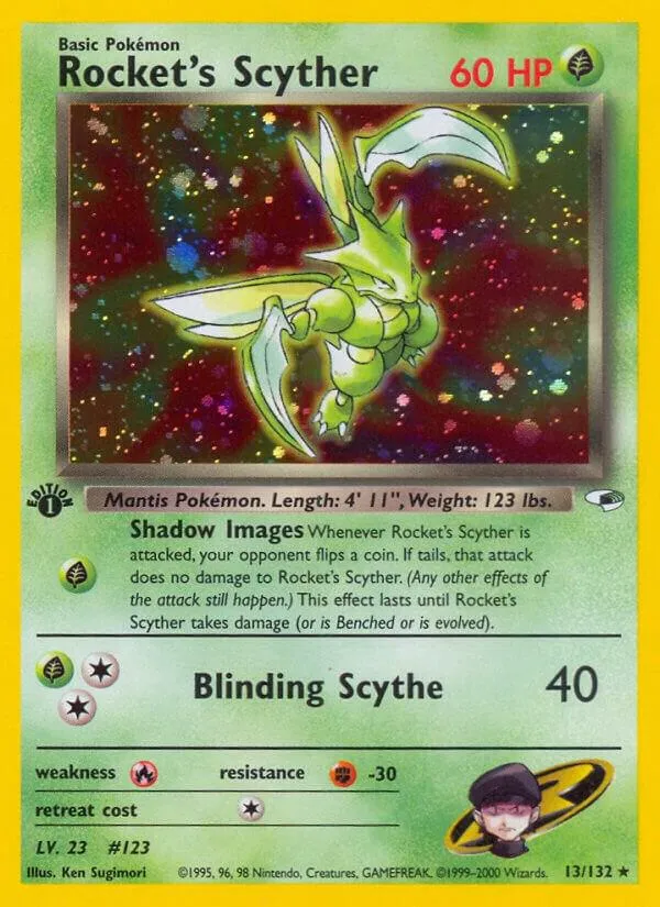 Gym Heroes 영어판 Rocket's Scyther 13 카드 앞면