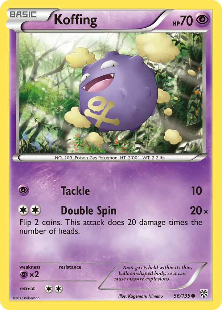 Black & White—Plasma Storm 英語版 Koffing 56 カード表面