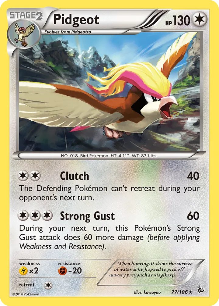 XY—Flashfire 英語版 Pidgeot 77 カード表面