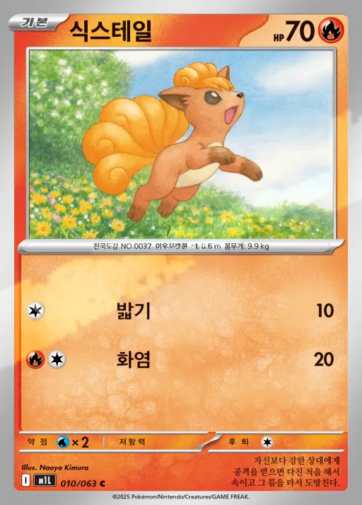 메가브레이브 韓国語版 식스테일 10 カード表面