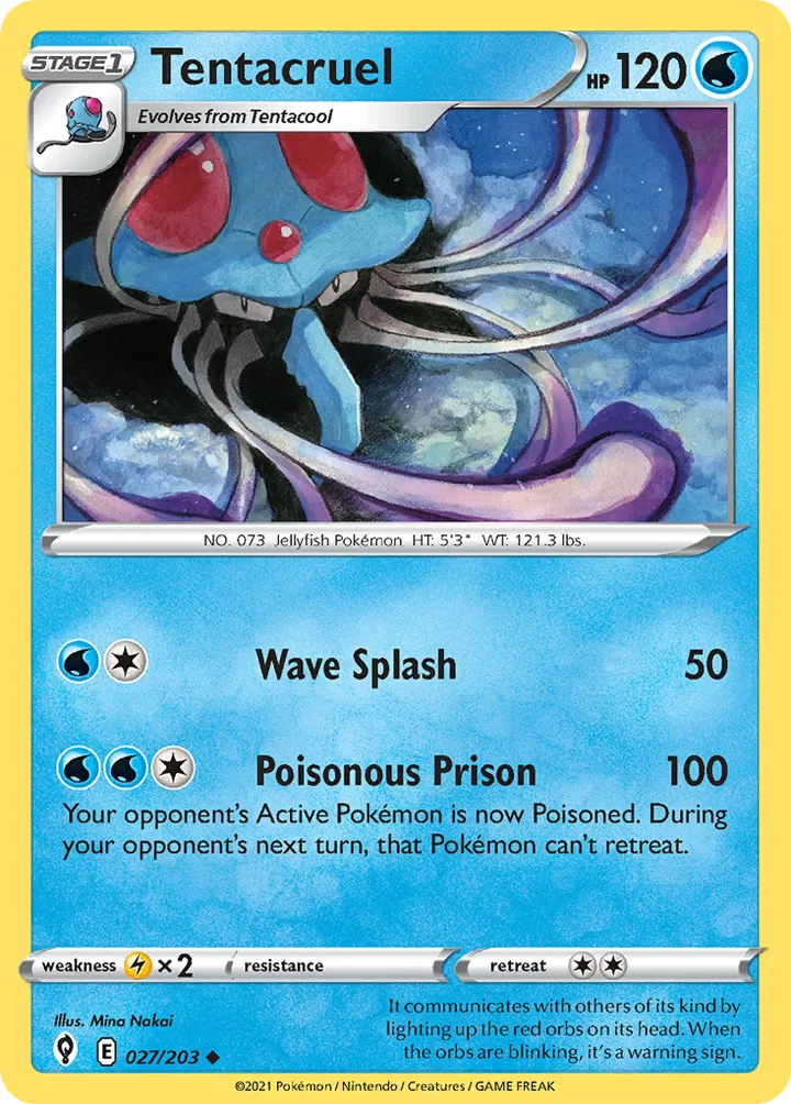 Sword & Shield—Evolving Skies 영어판 Tentacruel 27 카드 앞면