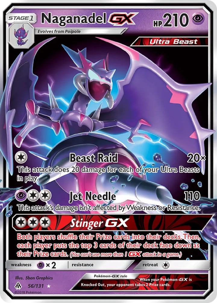Sun & Moon—Forbidden Light 영어판 Naganadel-GX 56 카드 앞면