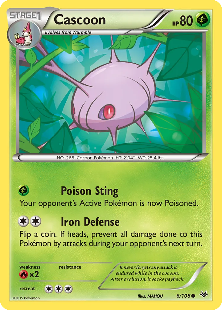 XY—Roaring Skies 英語版 Cascoon 6 カード表面