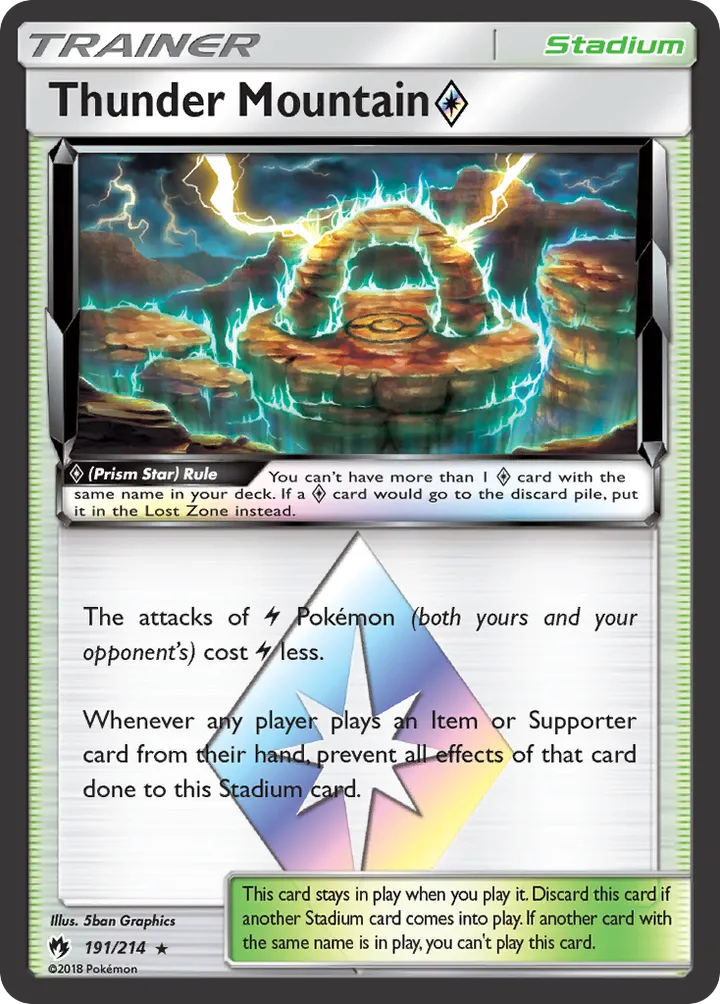 Sun & Moon—Lost Thunder 영어판 Thunder Mountain ◇ 191 카드 앞면
