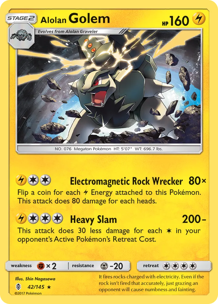 Sun & Moon—Guardians Rising 英語版 Alolan Golem 42 カード表面