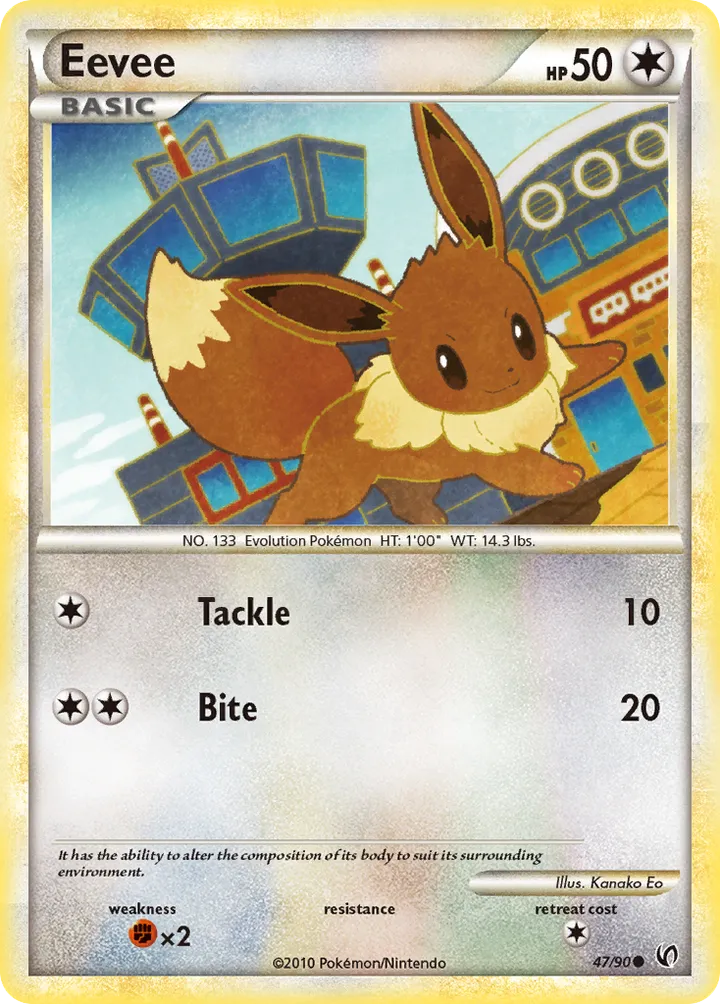 HS—Undaunted 영어판 Eevee 47 카드 앞면