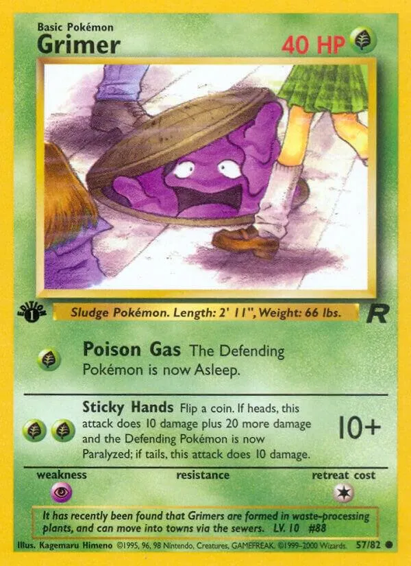Team Rocket 영어판 Grimer 57 카드 앞면