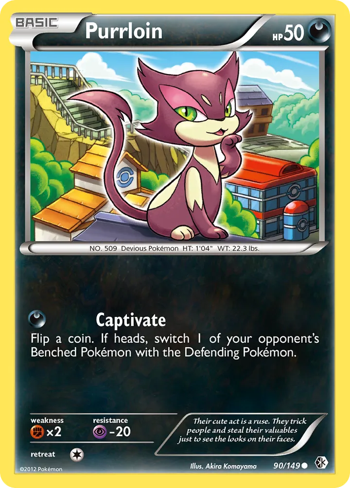 Black & White—Boundaries Crossed 영어판 Purrloin 90 카드 앞면