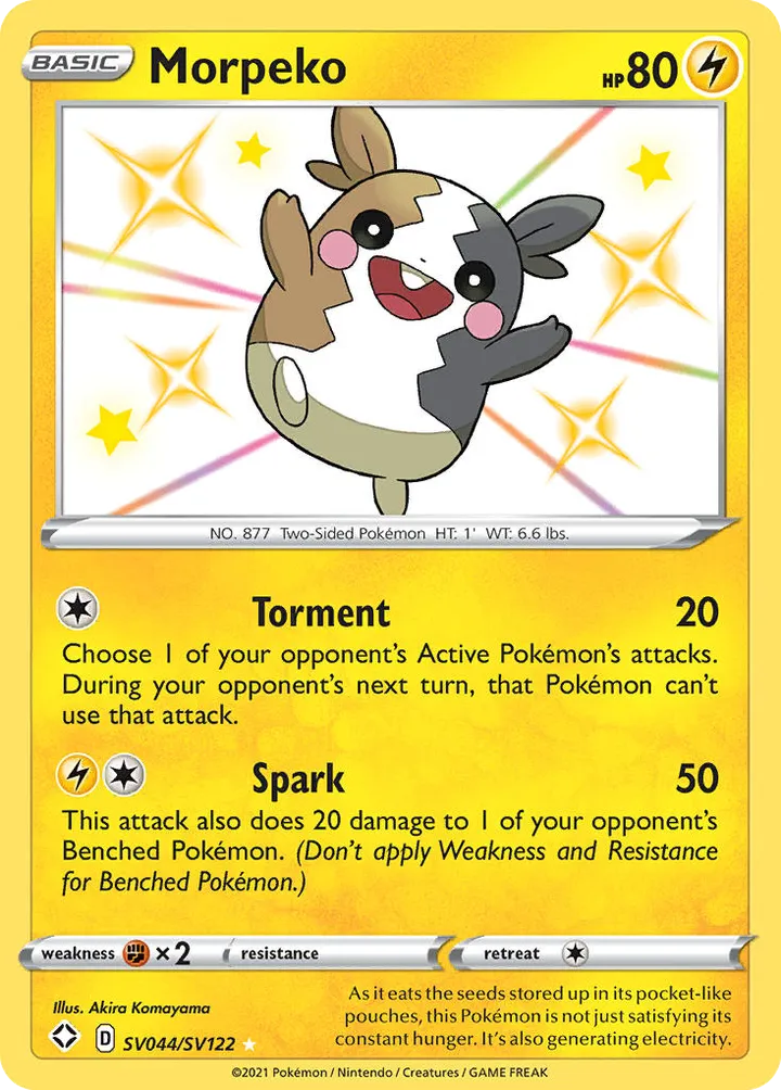 Shining Fates 영어판 Morpeko SV044 카드 앞면