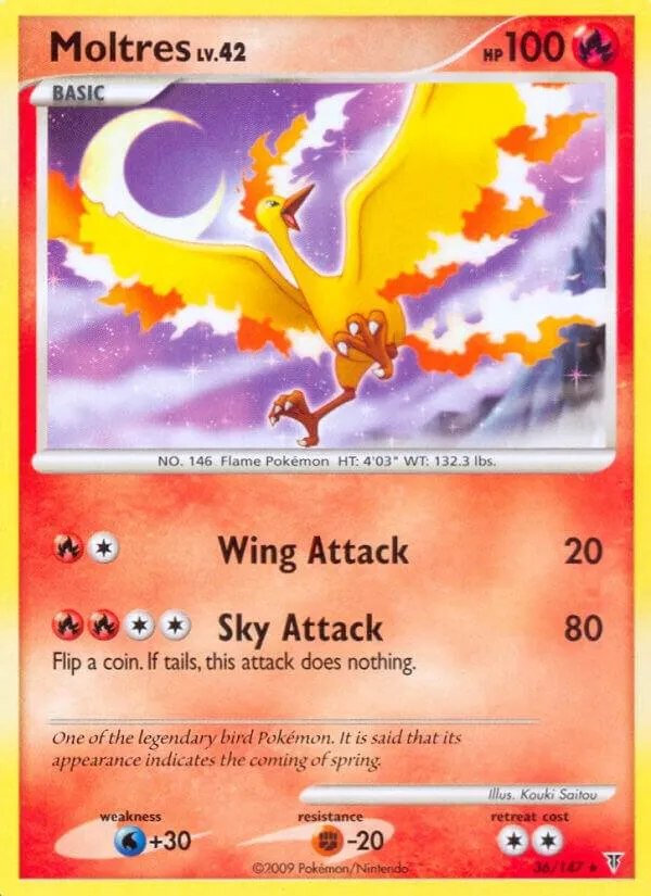 Platinum—Supreme Victors 영어판 Moltres 36 카드 앞면