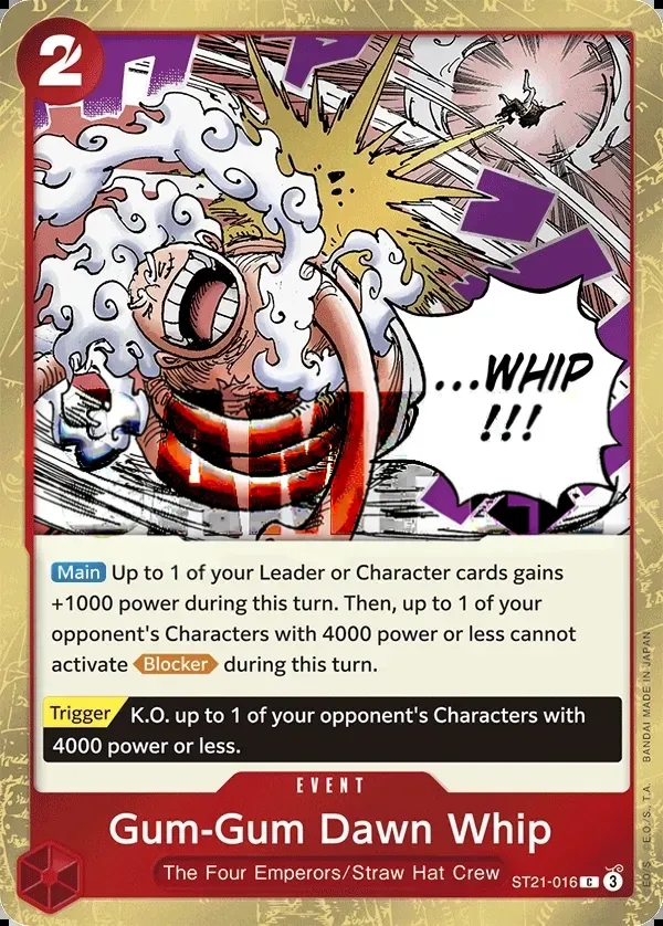 GEAR5 영어판 Gum-Gum Dawn Whip ST21-016 카드 앞면