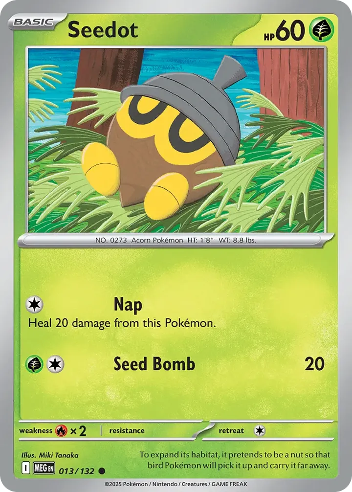 Front of Seedot 13, Mega Evolution English